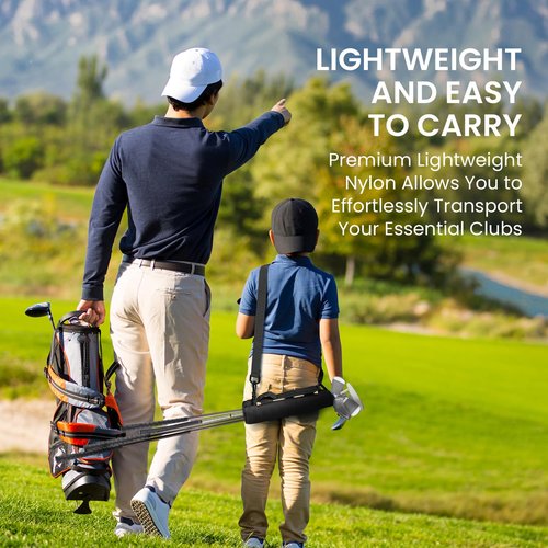 FINGER TEN Golf Club Bag Mini Lightweight for Men Women Ladies Kids with/Without Ball Pouch Pack, Portable for Driving Range Carrier Course Training Case (1 Pack in Black)
