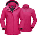 MAGCOMSEN Women's 3-in-1 Ski Jacket - Water-Resistant, Warm Fleece Lined, Windproof | Winter Hiking Coat