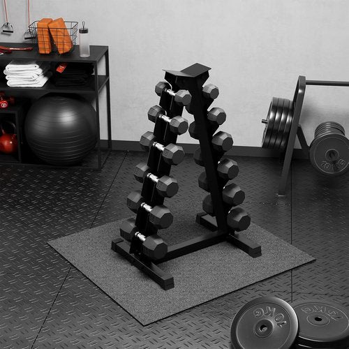 GarveeLife Premium Rubber Coated Hex Dumbbell Weight Set - 210 LBS (6 Pairs) for Home Gym Workouts
