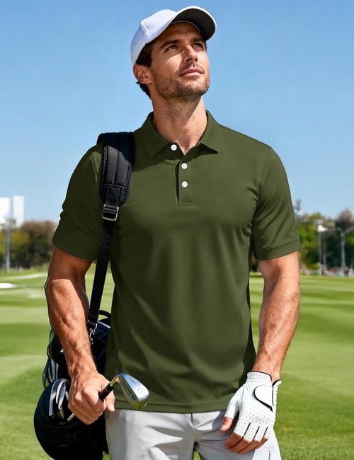 MAGCOMSEN Men's Polo Shirt - Quick Dry Short Sleeve Golf T-Shirt for Casual Work & Outdoor Performance