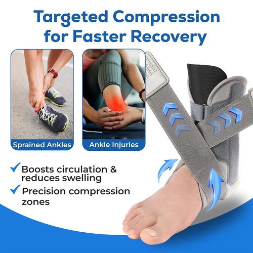 JFCHSK Adjustable Ankle Brace for Men & Women – Support for Sprained Ankle, Mild Sprains, Achilles & Sports | Lightweight Ankle Stabilizer for Injury Recovery & Active Lifestyles