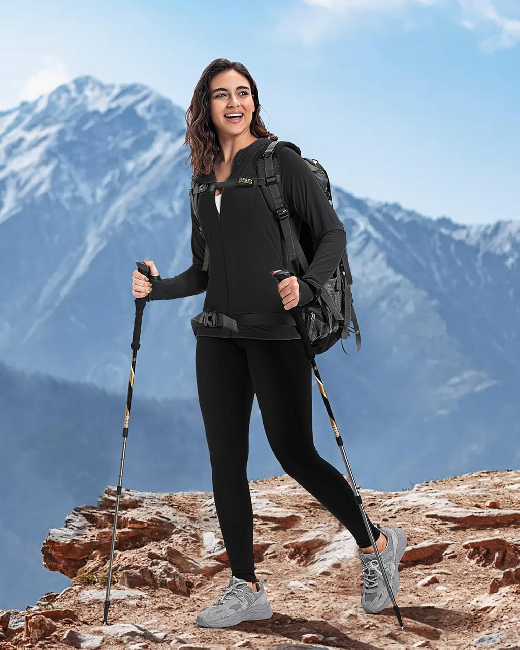 33,000ft Women's Lightweight UPF 50+ Sun Protection Hoodie Jacket - Long Sleeve Zip-Up for Hiking & Running