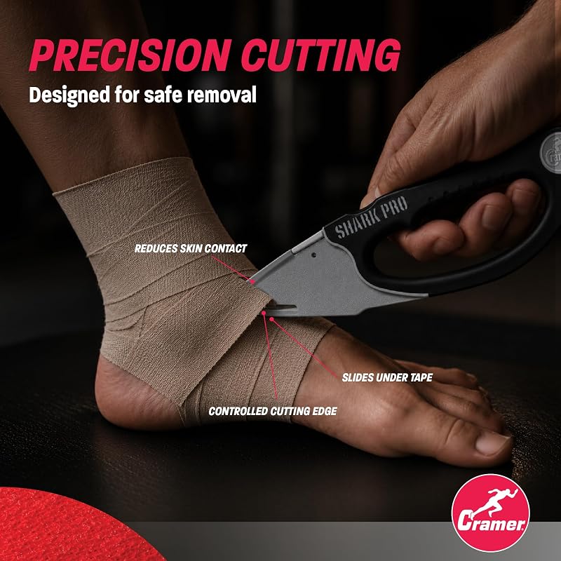 Tape Cutter & Remover for Athletic Tape with Safe Edge Blades, 8.25in