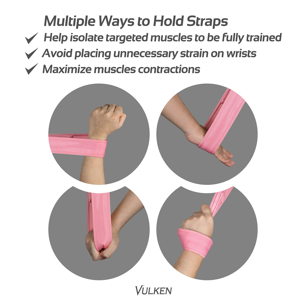 Vulken Tricep Rope Cable Attachment. 24 Inch & 17 Inch Two Lengths Built in One Pull Down Rope. Triceps Extension Straps Gym Equipment. Home Workout Handles for Resistance Bands, Pink