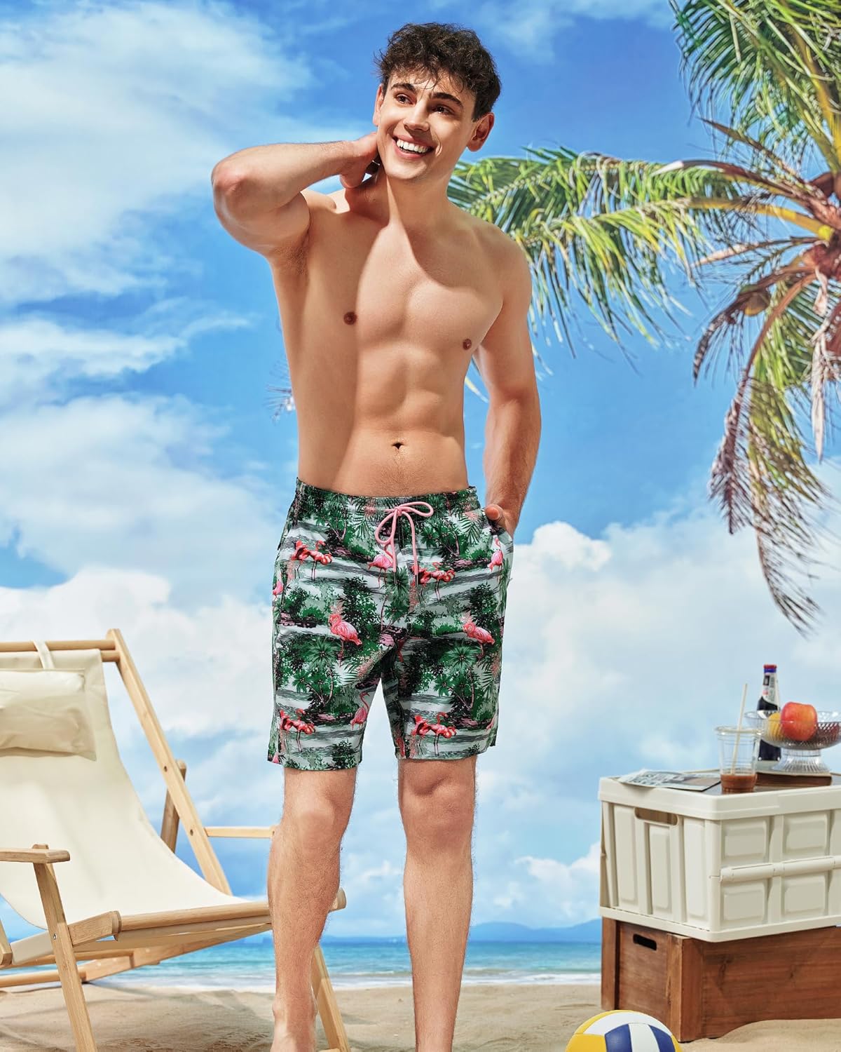 Surf Cuz 9" Men's Swim Trunks - Quick-Dry 2-in-1 Bathing Suits with Compression Liner & Zipper Pockets