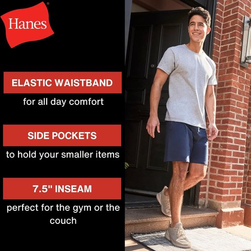 Hanes Men's Jersey Pocket Shorts - Comfortable Casual Wear | Perfect for Everyday Use