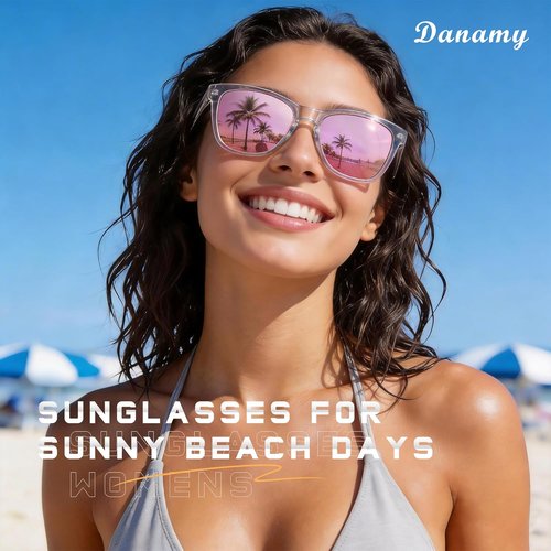 DANAMY Polarized Sunglasses for Women - Trendy Designer Mirrored UV400 Protection