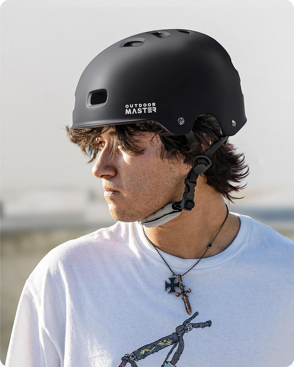 OutdoorMaster Skateboard Helmet - Multi-Sport Ventilation with Two Removable Liners | Kids, Youth & Adults