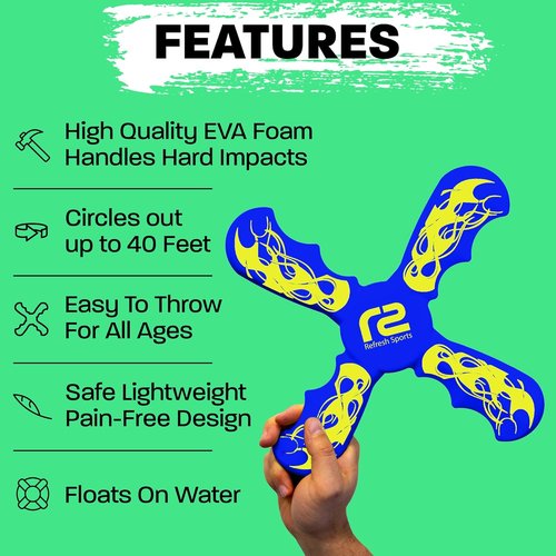 Boomerang Fun | Soft & Easy-To-Use Outdoor Toy for Kids - Perfect Gift for Ages 6-12