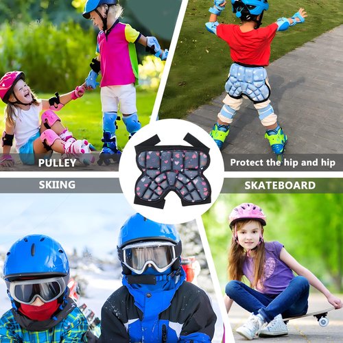 Natuway Kids Butt Pad for Skating Ski Snowboarding Roller Skate, Kids Hip Protector, Thickened Ski Butt Pad Padded Shorts for Winter Sports