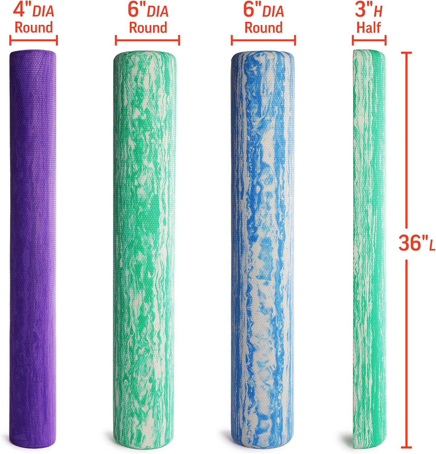 OPTP PRO-ROLLER Foam Roller - Durable 36" Deep Tissue Massage Roller for Fitness, Yoga & Pilates | Green