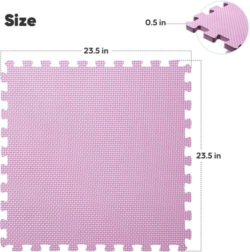 32 Pack EVA Interlocking Foam Exercise Mats - Durable Puzzle Gym Flooring for Home Workouts & Kids' Play Areas - Blue, 24x24x½ in