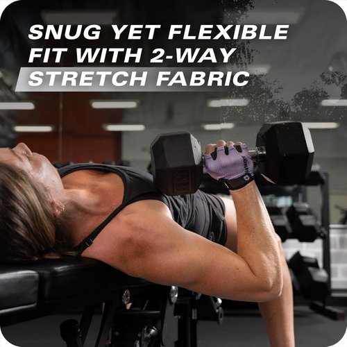Harbinger Power Gloves 3.0 - Durable Half Finger Weightlifting Gloves with Adjustable Wrist Closure | Small, Women's