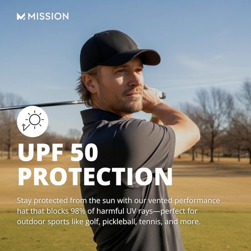 MISSION Cooling Vented Performance Hat - Unisex One Size Cap for Workouts, Golf & Running