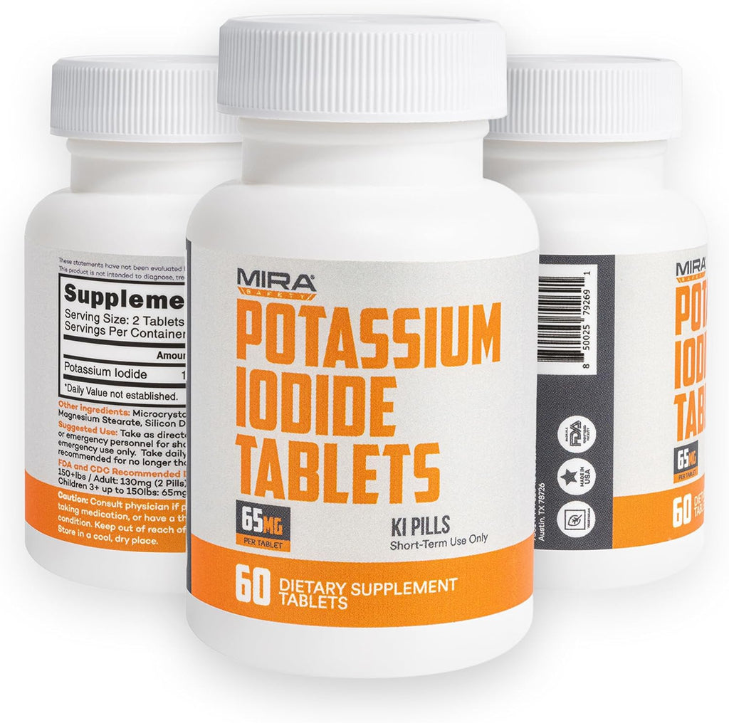 Potassium Iodide Tablets - 60 Count Emergency Radiation Protection Pills | Essential Safety Supplement