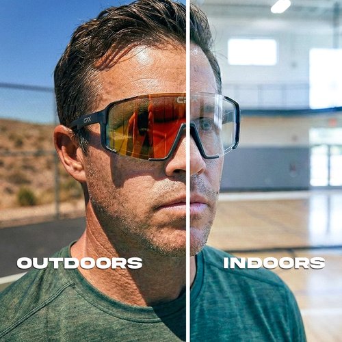 CPX Reflex Performance Pickleball Glasses – Interchangeable Lenses (Polarized & Clear) – Lightweight, Impact-Resistant Frame – UV Protection – Indoor & Outdoor Court Use – Includes Case & Accessories