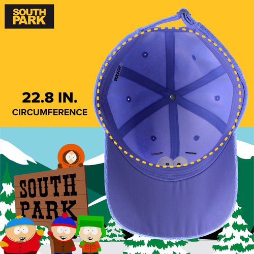 South Park Dad Hat, Towelie Cotton Adjustable Adult Baseball Cap with Curved Brim, Indigo, One Size