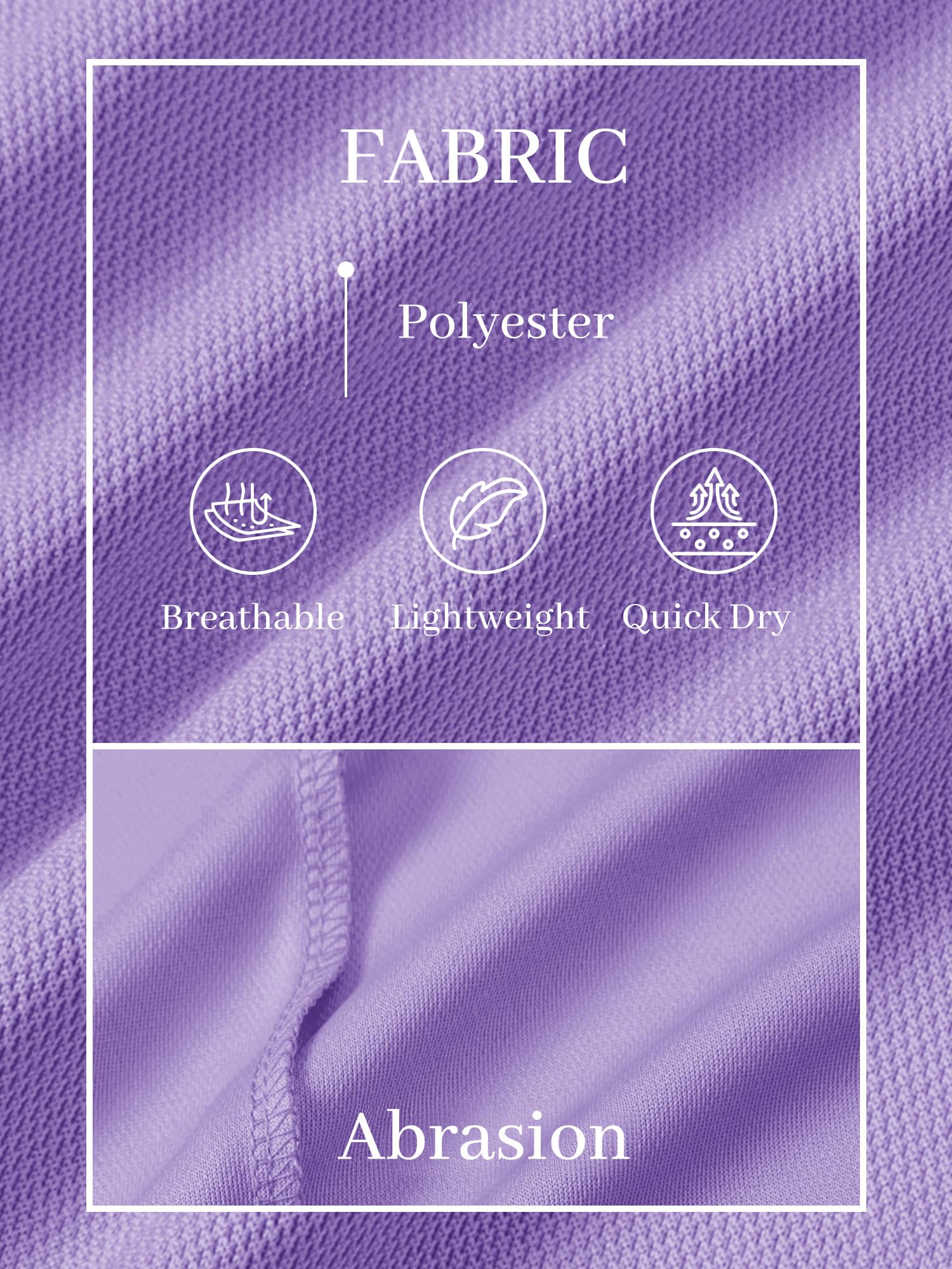 TACVASEN Mens Golf Shirt Dry Fit Mens Polo Shirts Short Sleeve Performance Golf Polos for Men with Collar Work Shirts Light Purple, 2XL