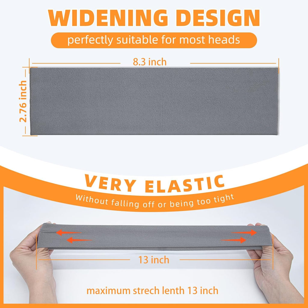 Skiennix 12PCS Wide Sports Headbands - Elastic, Non-Slip, Soft & Absorbent for Workouts, Yoga & Daily Use