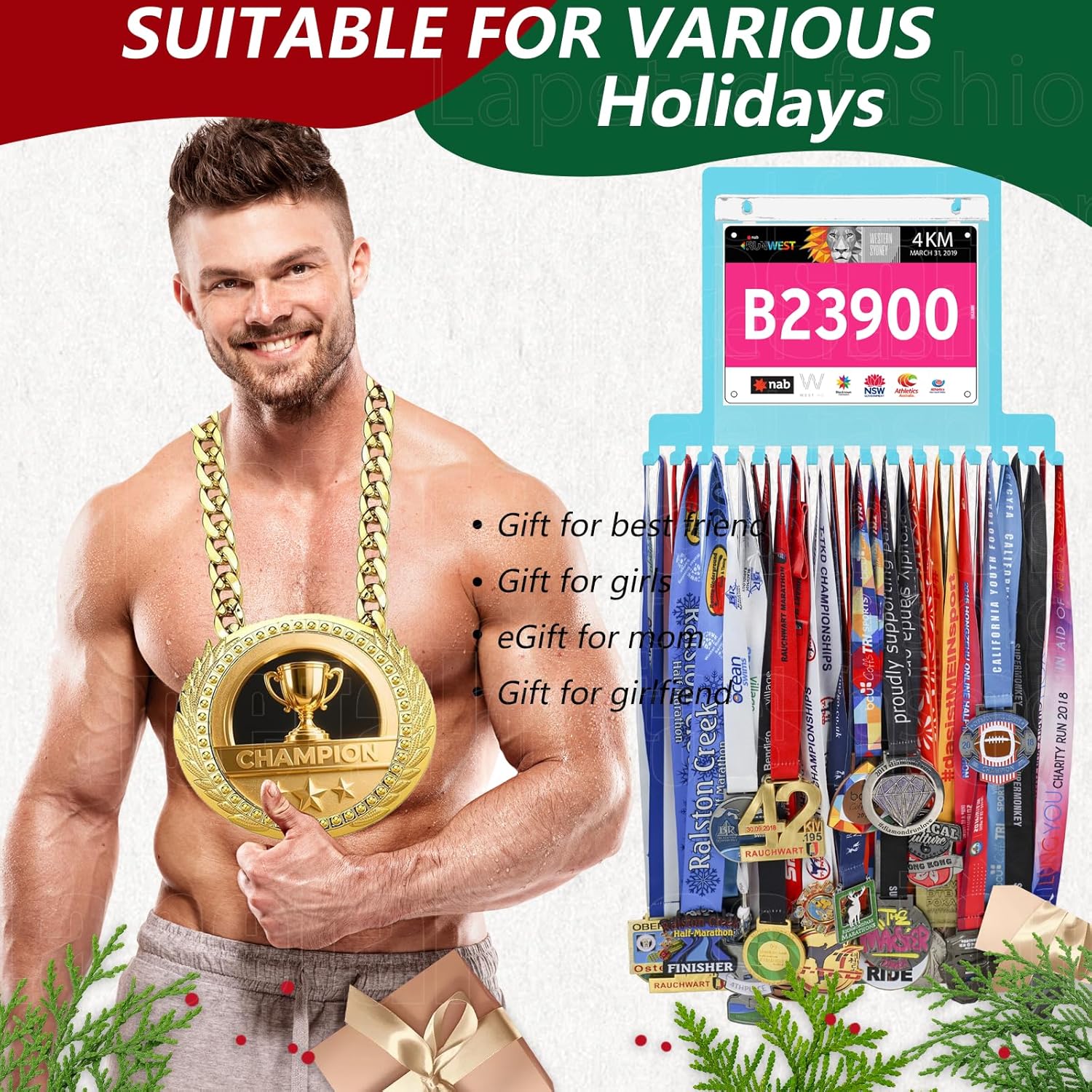 Skiennix Race Medal Holder - Stylish Wall Hanger for Marathon Medals | Perfect Gift for Runners