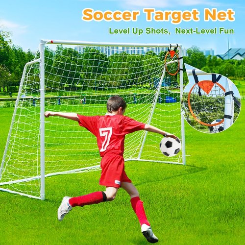 Metal Soccer Goals by [Brand Name] - Portable 12x6, 10x6.5, 8x6, 6x4FT for Kids & Adults | Durable Steel Frame with Net