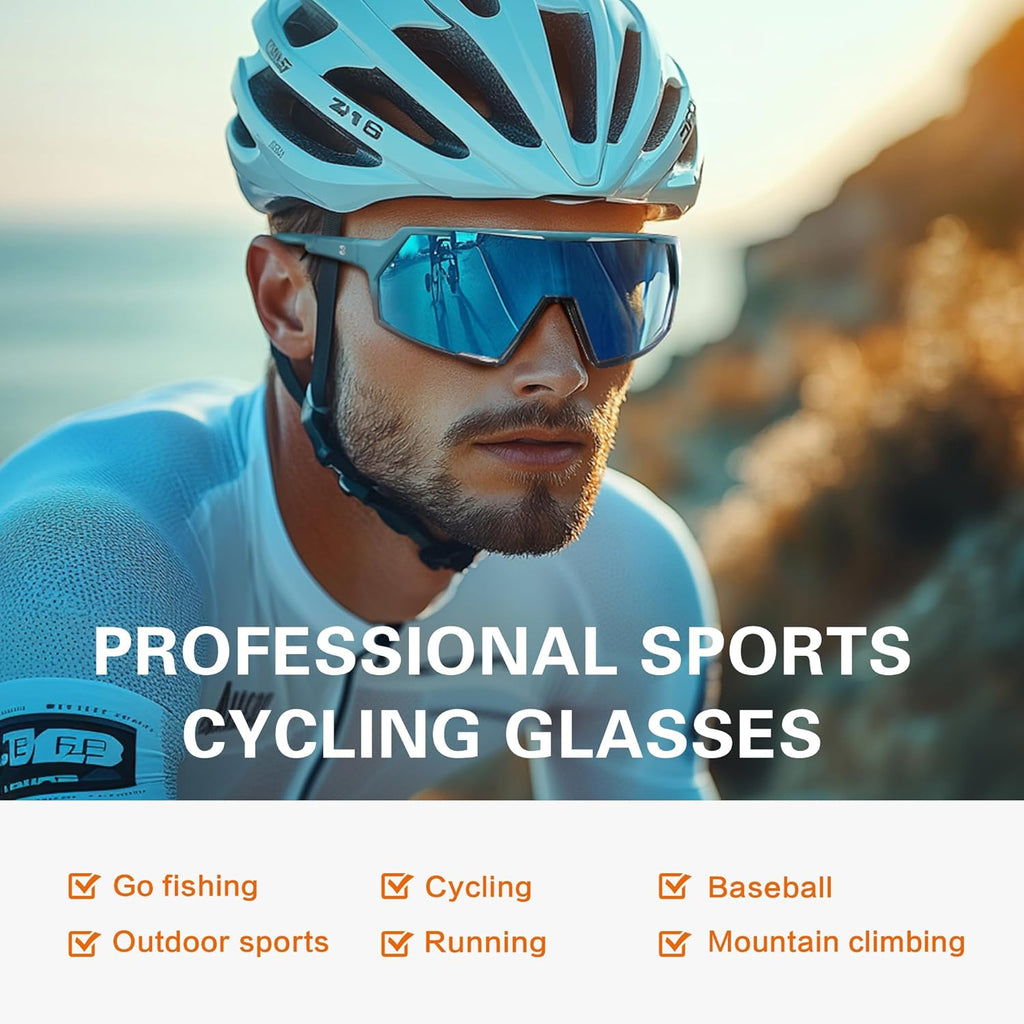 Suoso Cycling Sports Sunglasses - UV400 Protection for Men | Ideal for Biking, Running & Baseball