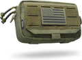 WYNEX Tactical Molle Admin Pouch - Utility EDC Bag with Laser Cut Design & American Flag Patch