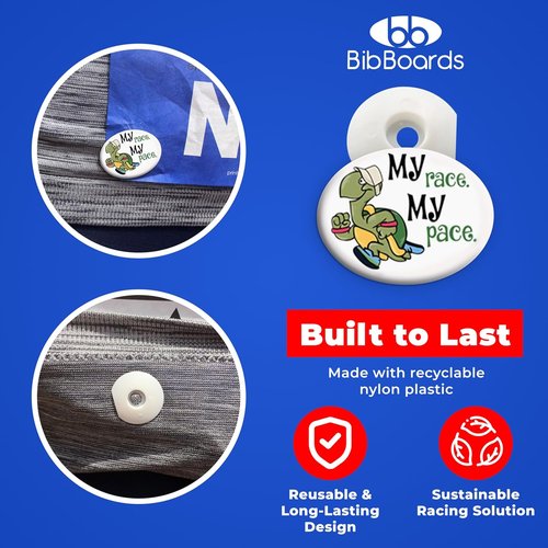 BibBoards Safety Lock Race Bib Clips - Secure Snap & Lock Fasteners for Runners | 4 Pack