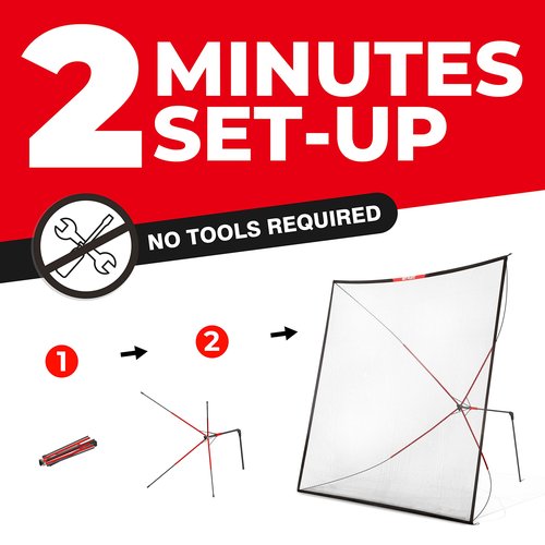 Net Playz Golf Practice Auto Return Net,10Ft x 10Ft, Quick Set-up, Multi-Angle Adjustment, Golf rebound net, Outdoor Training net