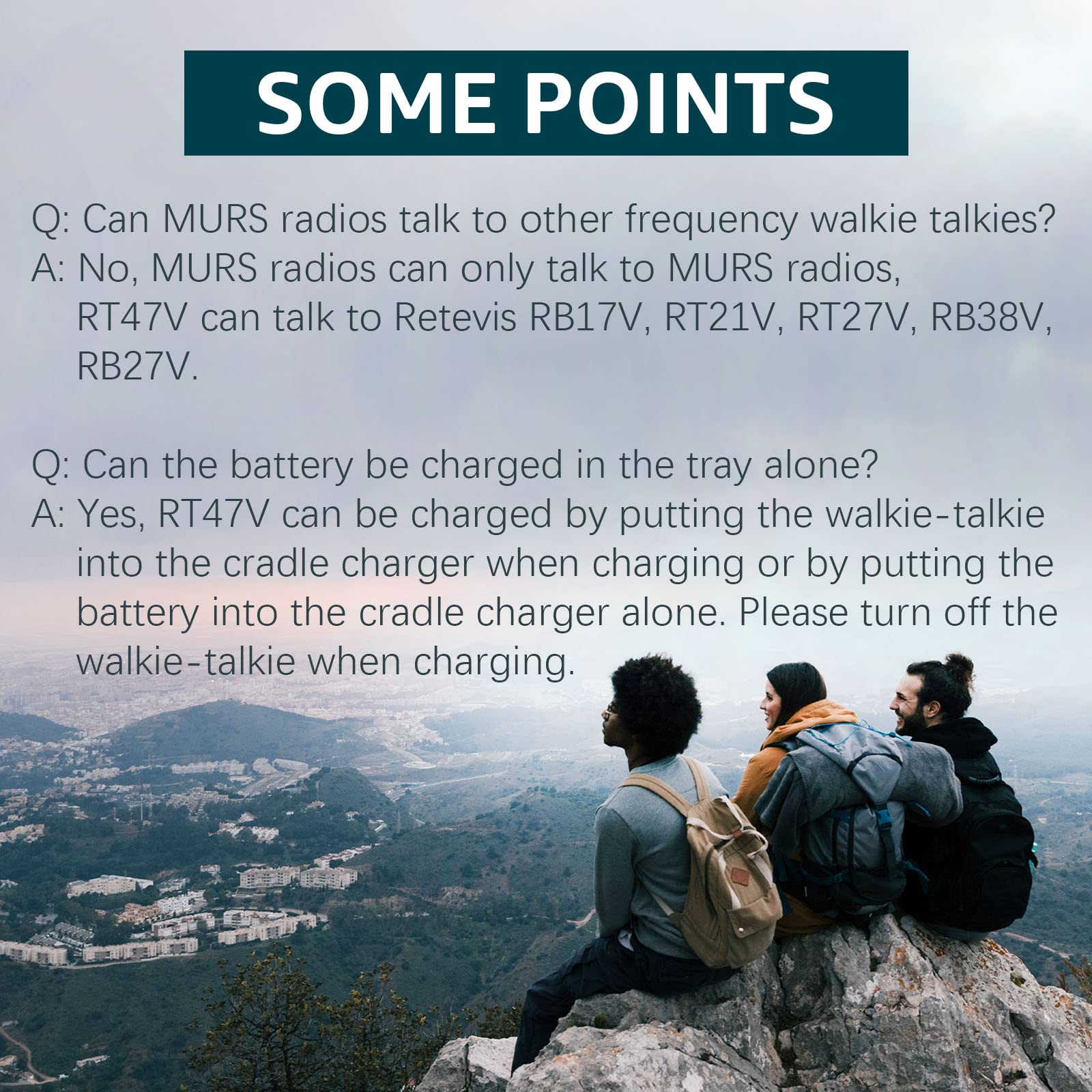 Retevis RT47V MURS Radios, 2 Way Radios with Shoulder Mic, IP67 Waterproof Walkie Talkies, Rechargeable, Walkie Talkie for Hunting, Boating, Fishing, Surfing, Camping(2 Pack)