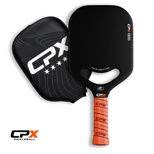 CPX Pro Carbon Fiber Pickleball Paddle - Professional Grade, Matte Finish, Honeycomb Core, Tennis Style Grip - Edgeless Paddle Designed in Chicago, USA (Black, Pro)