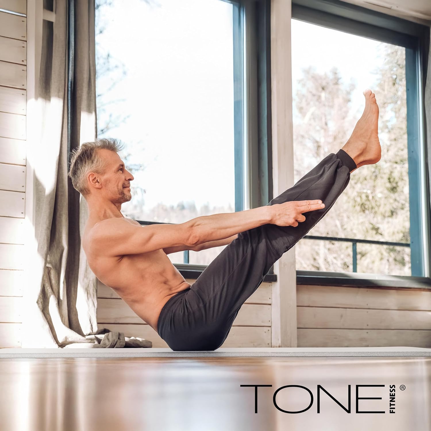 Tone Fitness Yoga Mat - 1-Inch Thick, High-Density Non-Slip Design with Carrying Strap | Ideal for Yoga, Pilates & Home Workouts