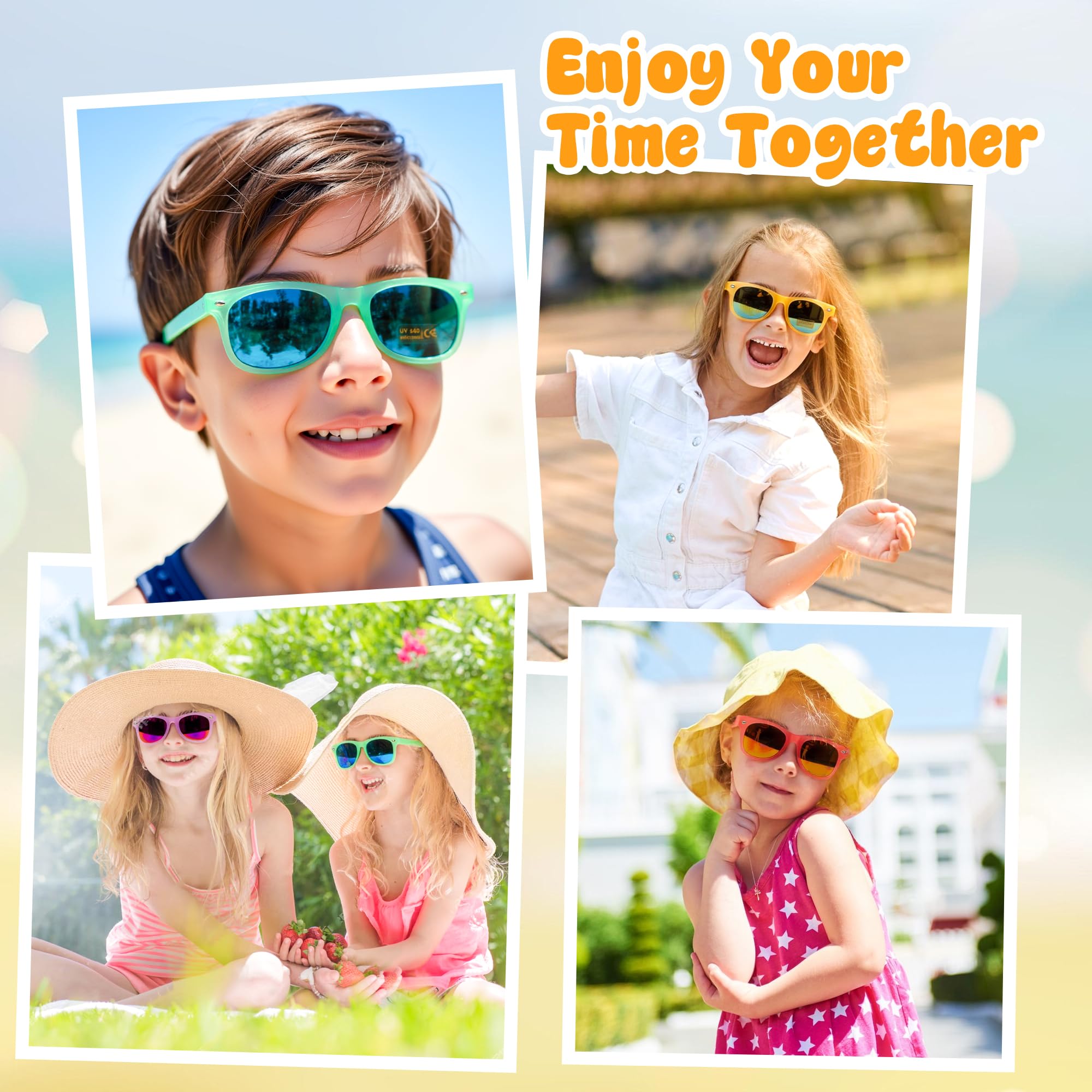 OLIKER Kids Sunglasses Bulk Party Favors,24 Pack Boys Girls Sunglasses for Kids Age 3-8 with UV 400 Protection,Birthday Party Supplies