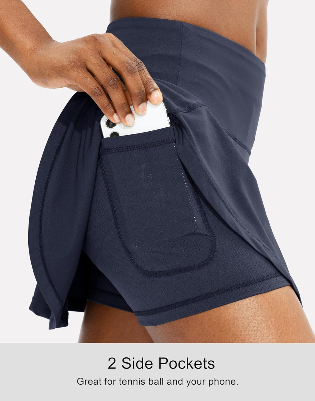 SANTINY Women's Pleated Tennis Skirt - High Waisted Golf Skorts with 4 Pockets | Ideal for Running & Casual Wear