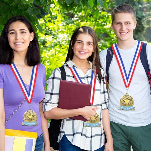 Academic Excellence Medals by [Brand Name] - 20 Pcs Gold Reading Medals with Neck Ribbons | 2.4 Inch Trophy Awards for Competitions