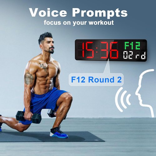 LUCORB Gym Clock Timer - Versatile Workout Clock with Remote Control | 5 Display Modes, 4 Alarms