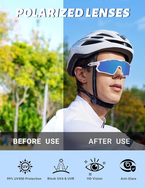 BIRCEN Polarized Sports Sunglasses - TR90 Cycling & Running Glasses for Men & Women | UV400 Protection