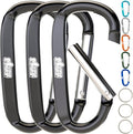 GORILLA GRIP Heavy-Duty Carabiner Clip - 3" D Ring Key Holder, Holds 170lbs, Rust & Scratch-Resistant
