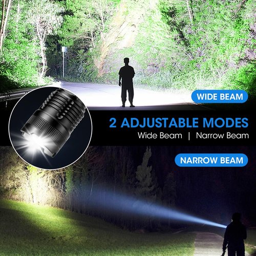 ALSTU 3 Pack Rechargeable Flashlight High Lumens - 99,000LM Super Bright LED Flash Light for Home with 5 Modes, Powerful Waterproof Handheld Flashlight for Camping Emergencies (L-3P)
