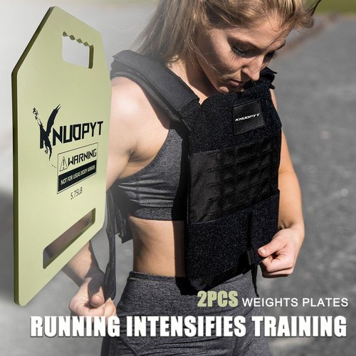 KNUOPYT Tactical Weights Plates 2PCS,Weighted Plates for Vest,Tactical Plate 5.75 LBS for Strength Training,Hiking,Trekking,Heavy Workoutand Running Exercises.