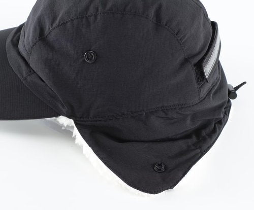 Connectyle Men's Sherpa-Lined Winter Hat with Earflaps Warm Cap Water-Resistant Baseball Cap Reflective Sports Hat Black