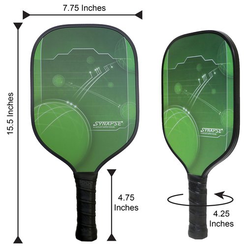 Synapse Pickleball Paddle - USAPA Approved - Top Performance- Nomex Core and Graphite Carbon Fiber face - 7.4 Oz(Green)