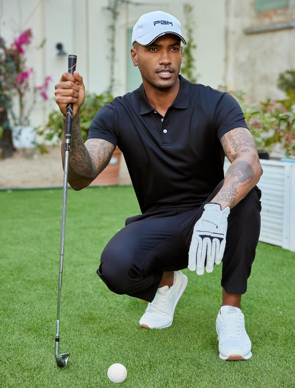 PINSPARK Golf Polo Shirt - Quick Dry Short Sleeve Slim Fit Casual Summer Wear for Men
