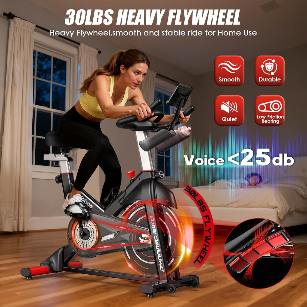 Pooboo Exercise Bike - Adjustable Magnetic Resistance | Silent Belt Drive for Home Cardio, 350lbs Capacity