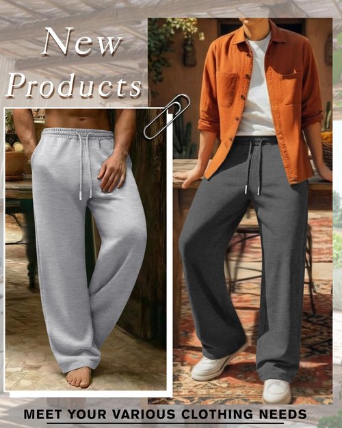 August Alley 4 Pack Men's Big and Tall Sweatpant Thin Athletic Workout Jogger Open Bottom Baggy Drawstring Pants with Pockets (Light Gray, Gray, Dark Gray, Black,Large)