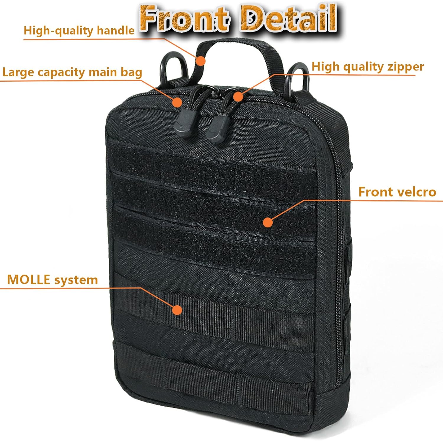 Skiennix Tactical Molle Pouch - Compact Black Camo EDC Utility Gear for Military Carry