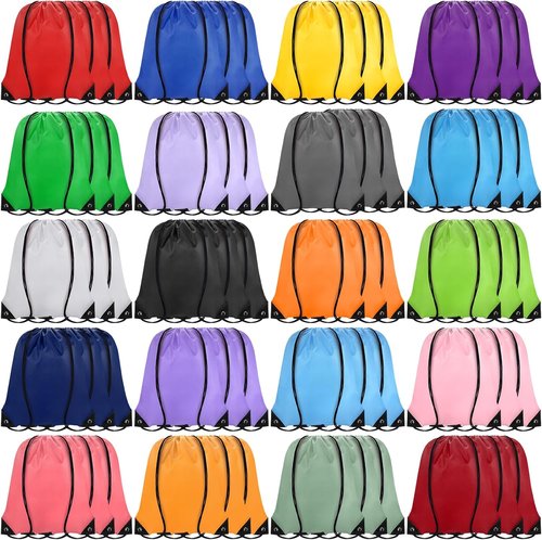 Grneric Drawstring Backpack - 60 Pack Cinch Sacks for Sports, Travel & Beach | 20 Vibrant Colors