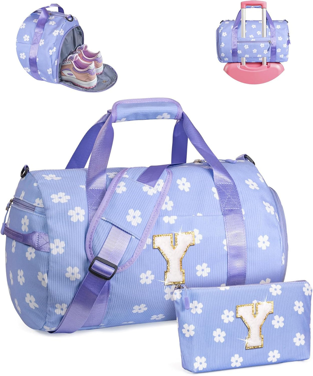 Skiennix Girls Gym Bag - Personalized Dance Duffle with Shoe Compartment & Toiletry Bag | Perfect Gift for Cheerleaders