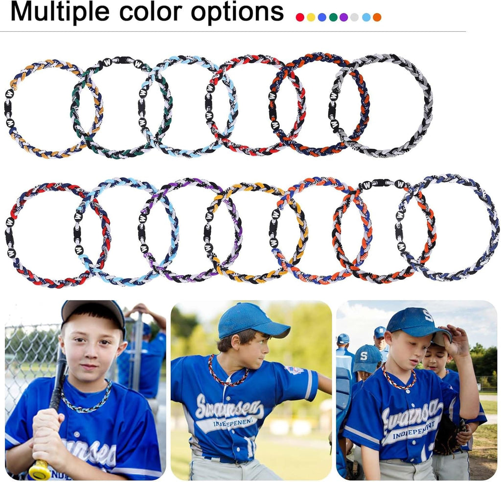 Willtok Premium Baseball Necklace - 18-Inch Nylon Tri-Braided Tornado Design