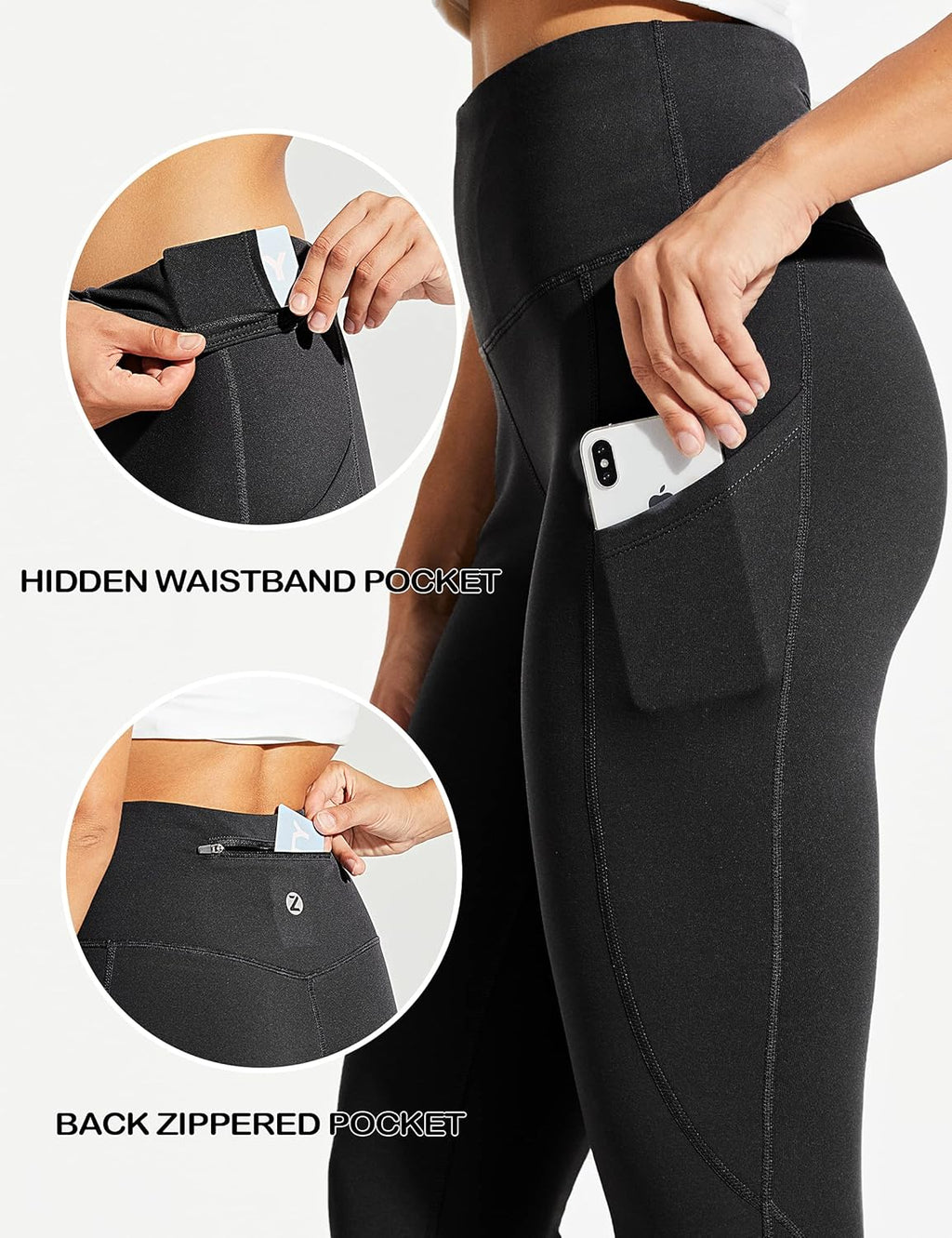 ZUTY Fleece-Lined Winter Leggings - Water-Resistant, Thermal Insulated, High-Waisted with Pockets | Plus Size